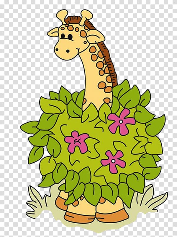 Floral design Northern giraffe Animal, others transparent background PNG clipart