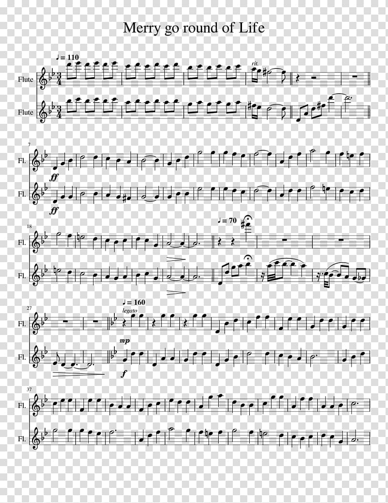 Sheet Music Merry Go Round Flute The Merry-Go-Round of Life, sheet ...