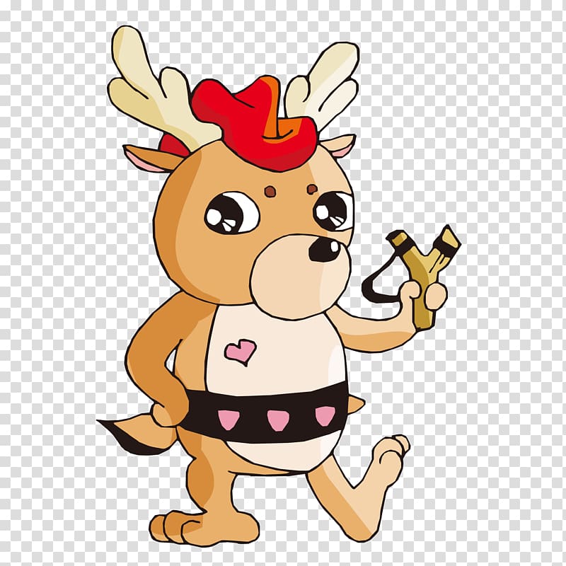 Deer u60f3u50cfu4e2du7684u52d5u7269 Animal Cartoon, Kids play slingshot transparent background PNG clipart