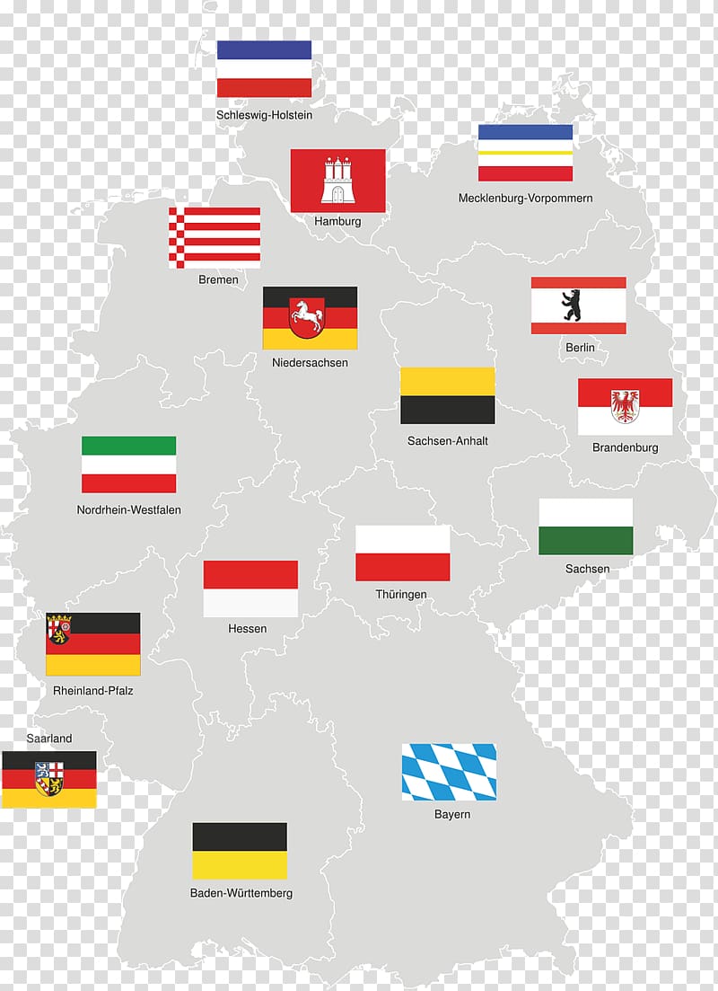 States of Germany Bavaria Hesse Mecklenburg-Vorpommern Saarland, germany map transparent background PNG clipart