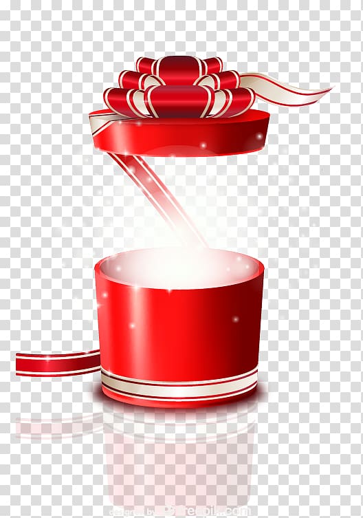 Gift Box, Open red gift box transparent background PNG clipart