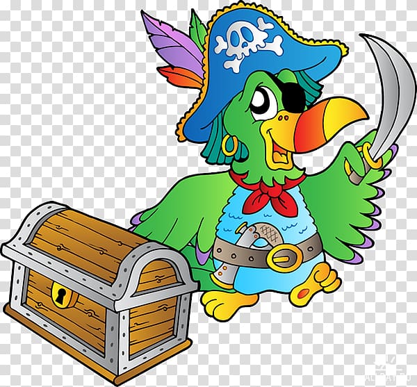 Pirate Parrot Piracy Buried treasure, parrot transparent background PNG clipart