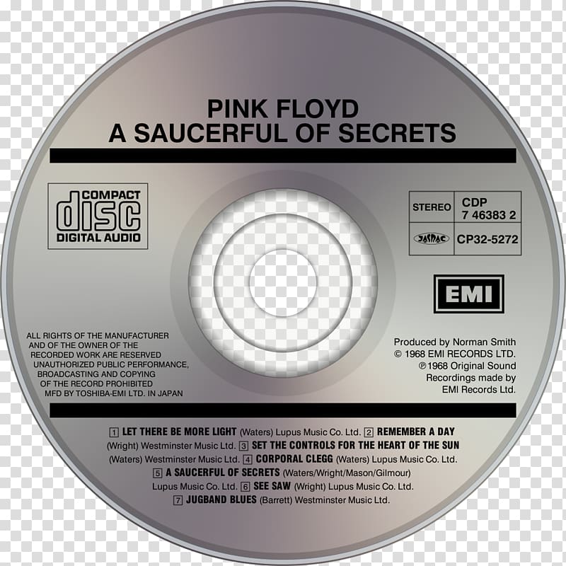 Compact disc The Early Tapes of the Beatles A Saucerful of Secrets Music, Pinkfloyd transparent background PNG clipart