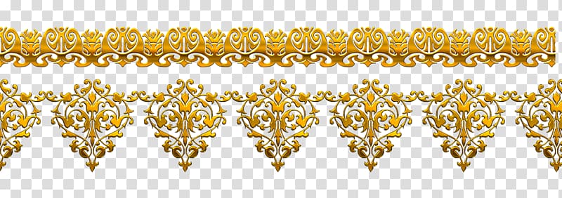 yellow floral border, Gold Flower Floral design, golden flower pattern transparent background PNG clipart