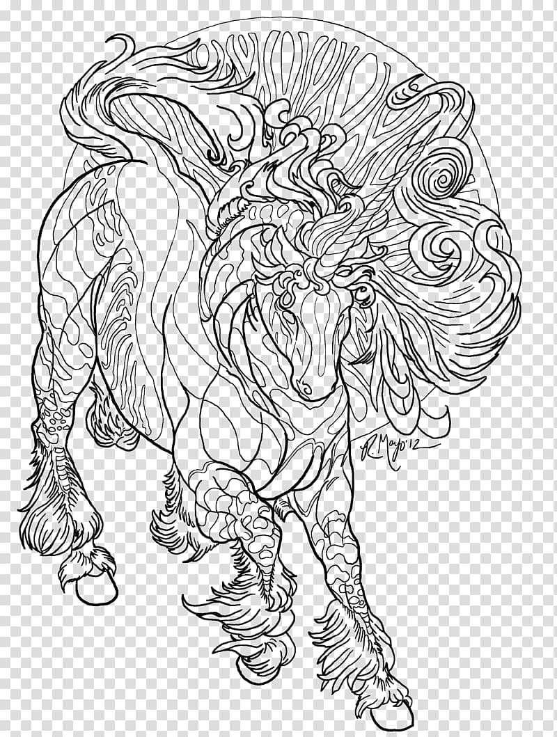 Horse Coloring book Winged unicorn Adult, lineart transparent background PNG clipart