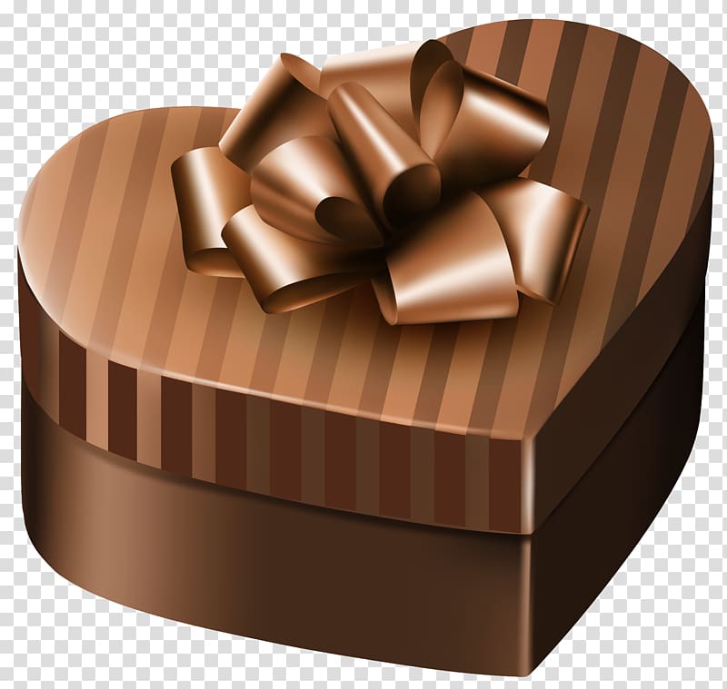 Gift Decorative box Paper , Brown Heart transparent background PNG clipart