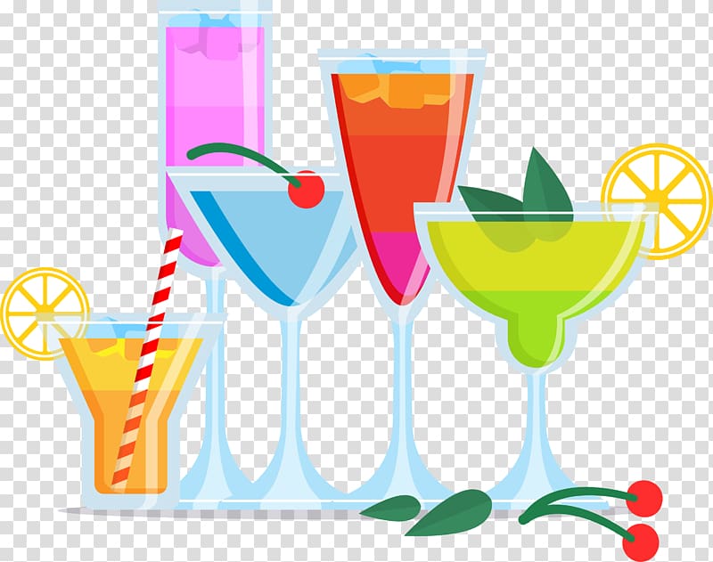 Cocktail garnish Juice Wine glass , Colorful cocktail transparent background PNG clipart