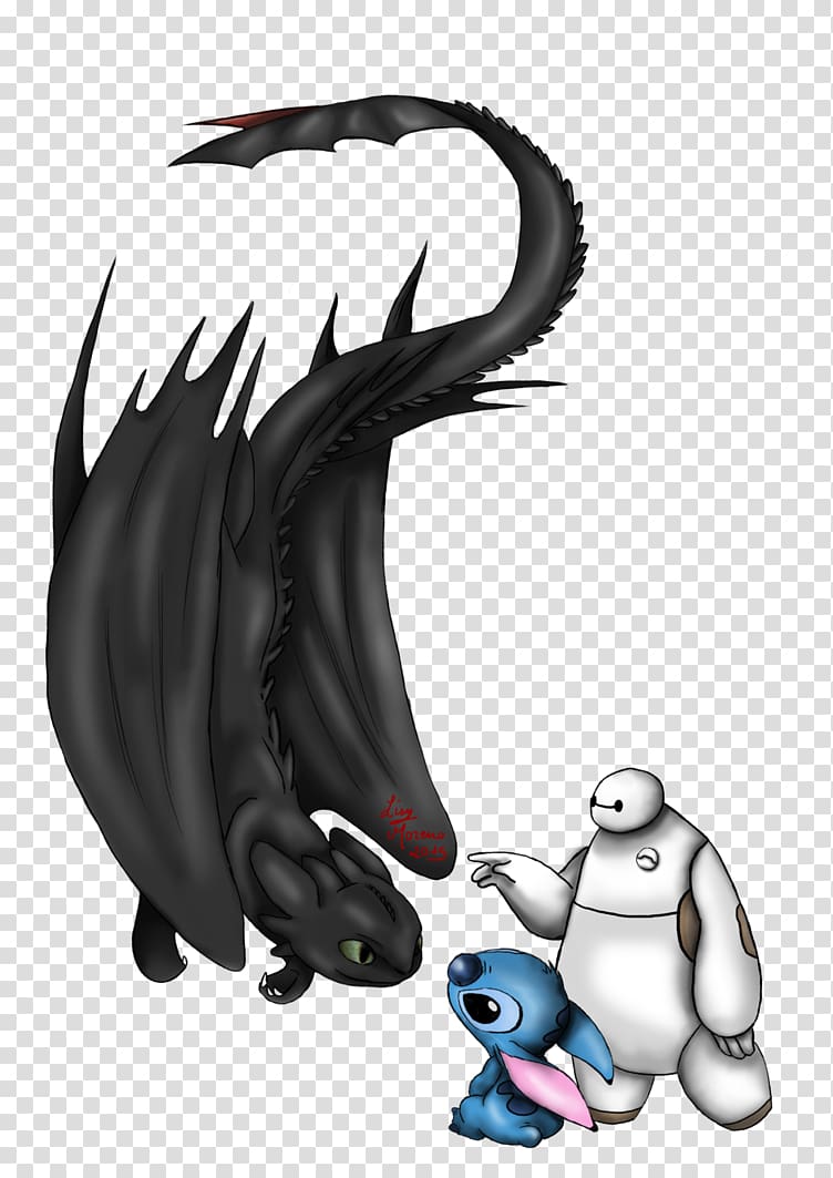 Stitch Baymax YouTube Drawing Dragon, toothless transparent background PNG clipart