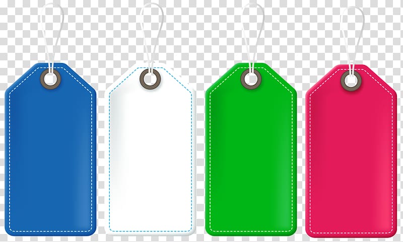 four assorted-color product labels illustration, , Price Tag Set transparent background PNG clipart