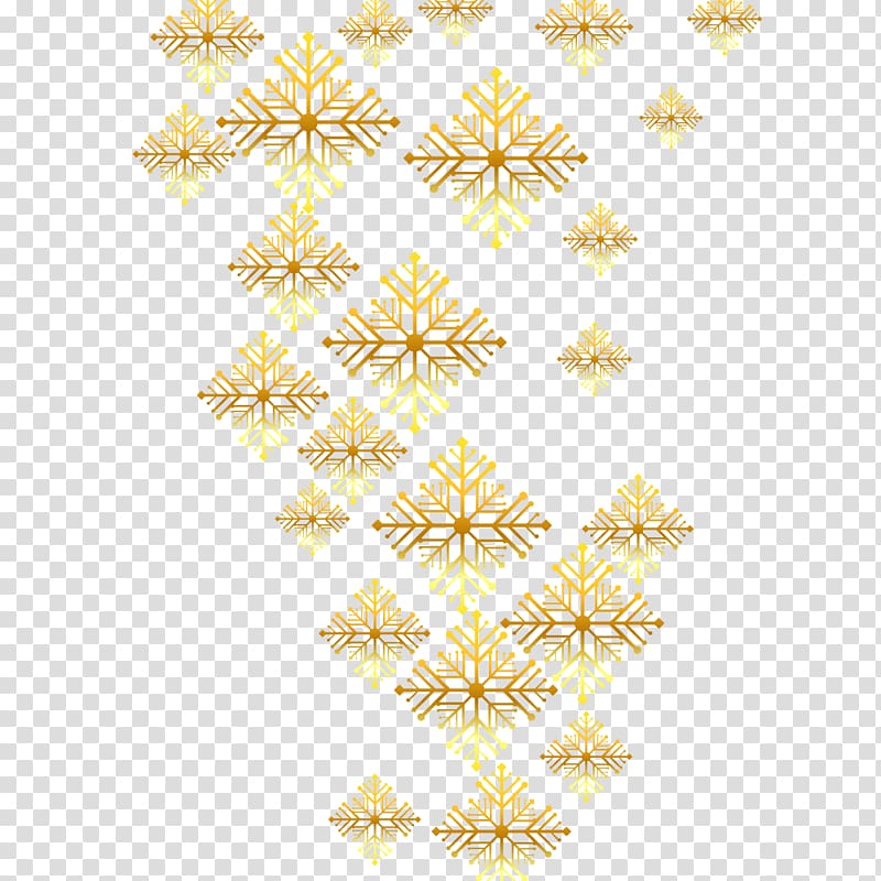 Euclidean Gold Computer file, golden snowflakes transparent background PNG clipart