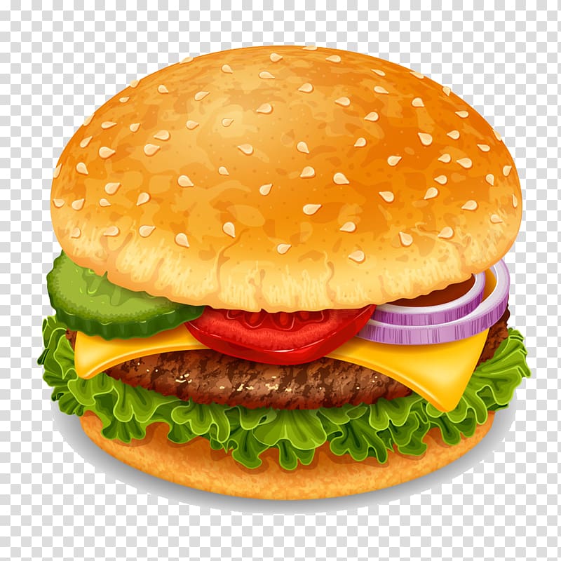 hamburger illustration, Hamburger Soft drink Coca-Cola Beer Fast food, A burger transparent background PNG clipart