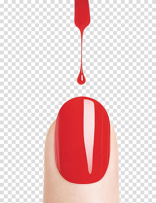 red nail polish illustration, Nail polish Cosmetics, Red nails transparent background PNG clipart