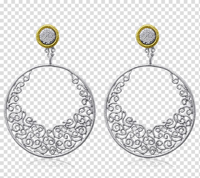 Earring Silver Product design Body Jewellery, filigree transparent background PNG clipart