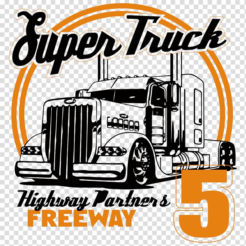 Super Truck Highway Partners Freeway 5 logo, Printed T-shirt Printing Clothing, Cars printing transparent background PNG clipart
