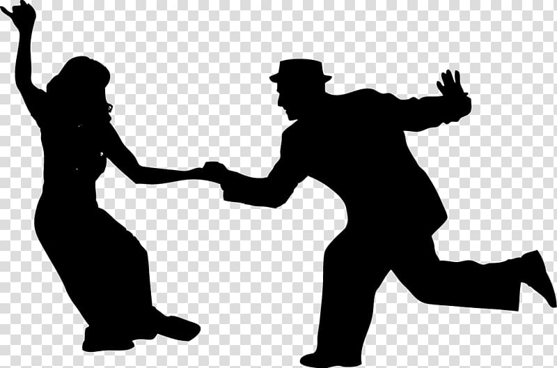 Lindy Hop Swing Ballroom dance Silhouette, dancing transparent background PNG clipart