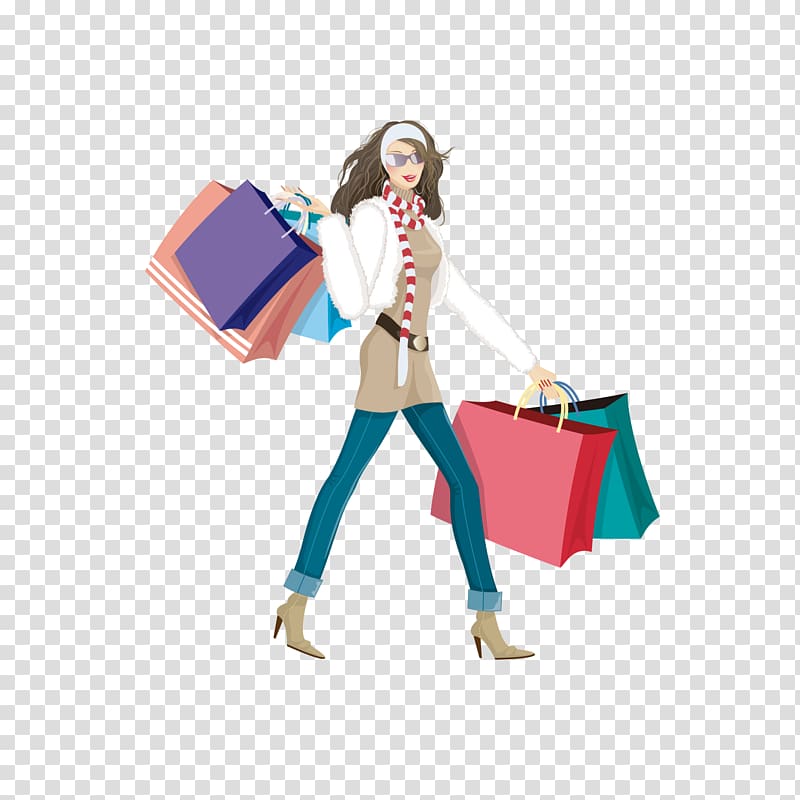 Shopping Woman Graphic design, Women\'s fashion shopping transparent background PNG clipart