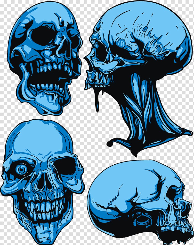 blue skull illustration, Skull Euclidean , Skull transparent background PNG clipart