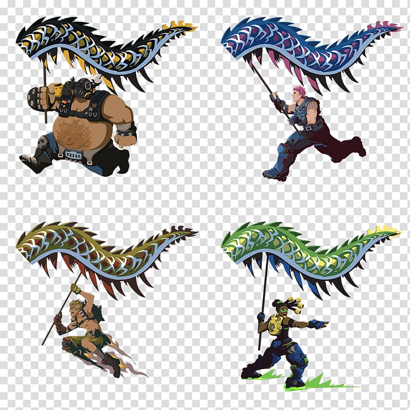 Overwatch Computer Software Dragon Rok Koguta Graffiti, dragon dance transparent background PNG clipart