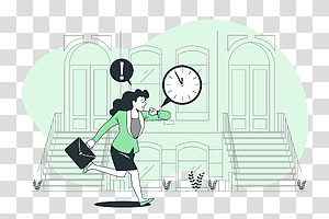 illustration, Lateness, work, running, street, time, worker transparent background PNG clipart thumbnail