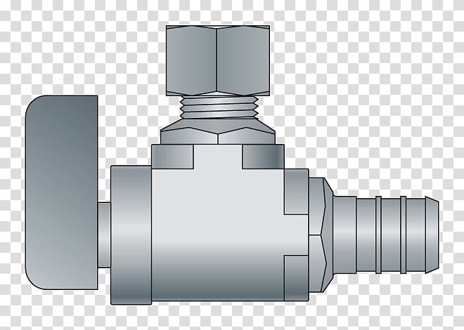 Angle Cylinder, chromium plated transparent background PNG clipart