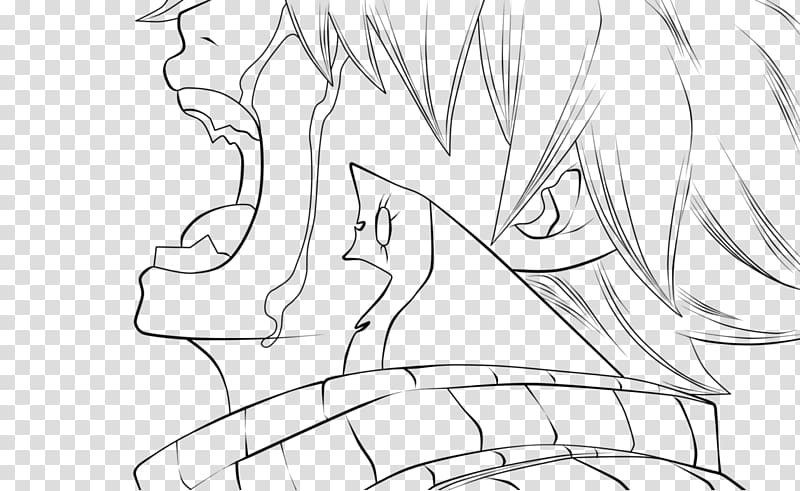Natsu Dragneel Erza Scarlet Drawing Line art Fairy Tail, journal tail footer line transparent background PNG clipart
