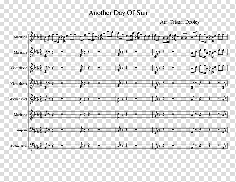 Sheet Music Another Day of Sun Percussion, lala land transparent background PNG clipart