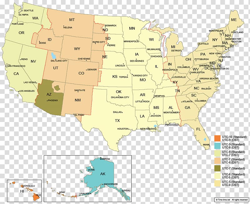 Time zone Arizona World map, capitals transparent background PNG clipart