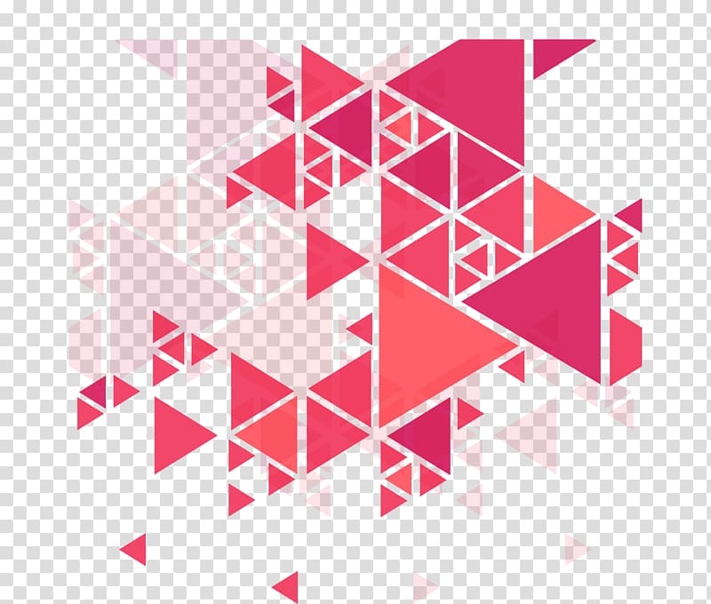 triangular pink and red , Triangle, Triangle pattern transparent background PNG clipart