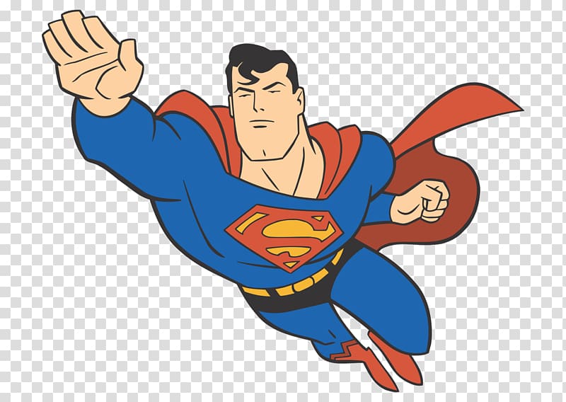 Superman , Clark Kent Cartoon Superhero Superman logo, Cartoon transparent background PNG clipart