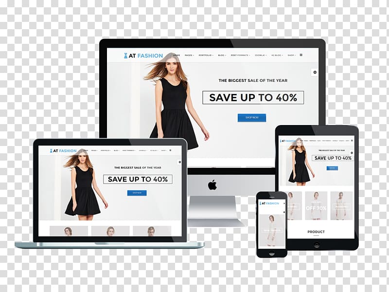 Responsive web design Bootstrap Online shopping Template, fashion store transparent background PNG clipart