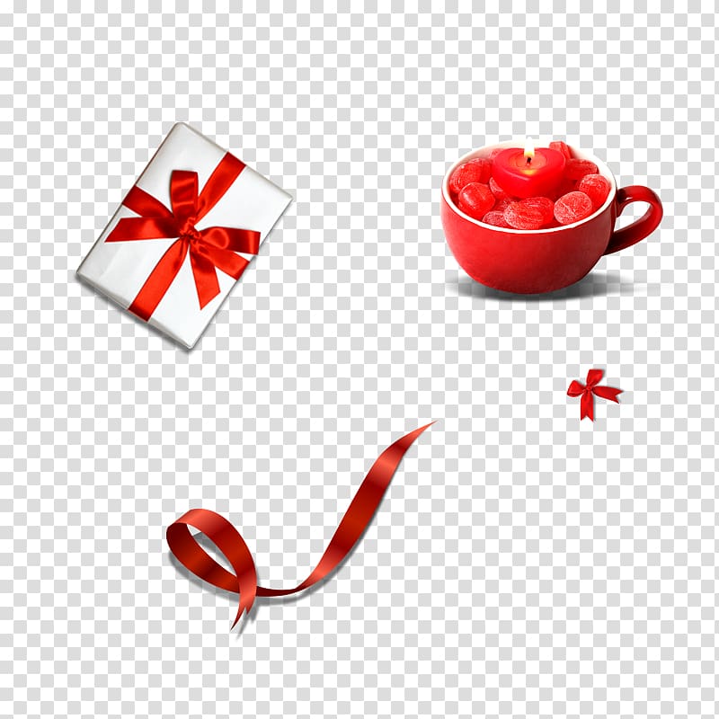 Ribbon Gift Box, Gift box candle festive element transparent background PNG clipart