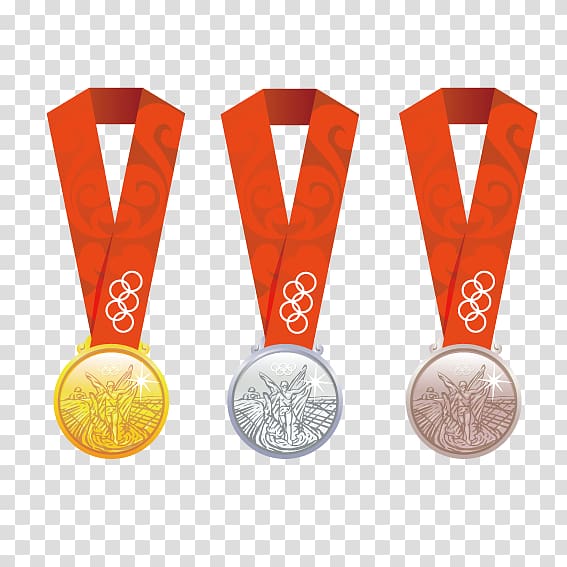 three gold, silver, and bronze Olympic medals illustration, Gold medal Olympic medal Bronze medal , Olympic Medals transparent background PNG clipart