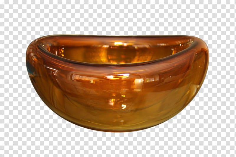 Bowl Glass Caramel color Amber, Bamboo Bowl transparent background PNG clipart