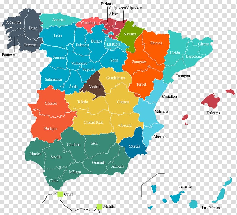 Spain Mapa polityczna, map transparent background PNG clipart