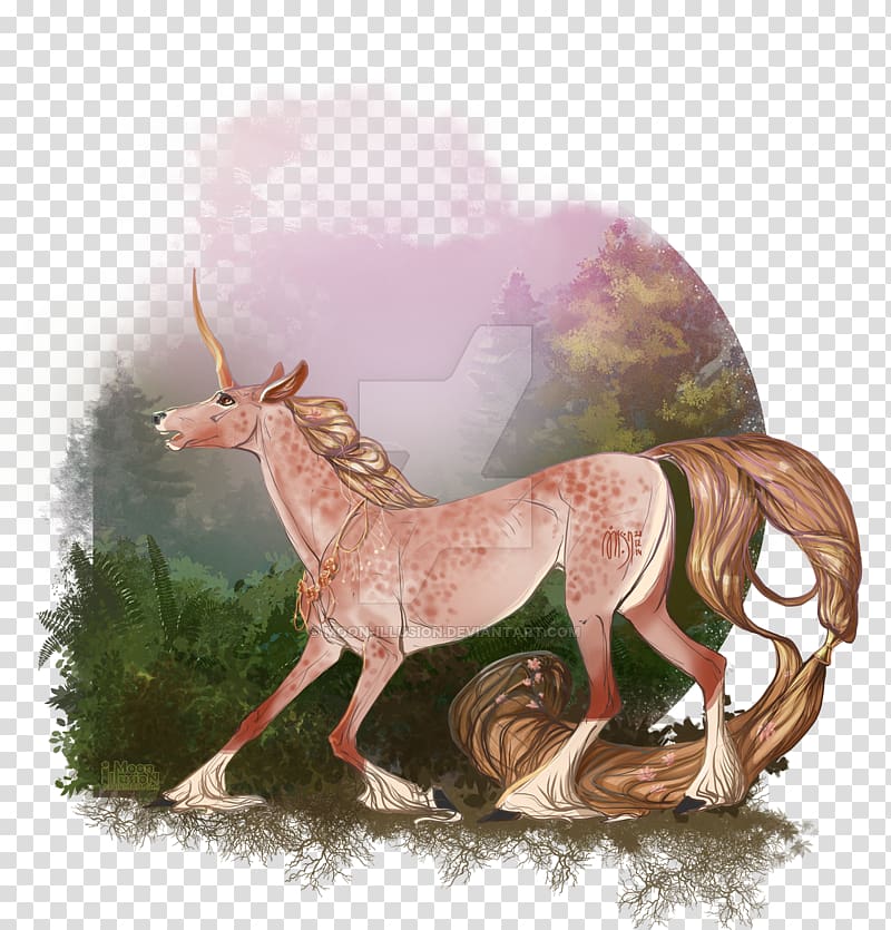 Mane Unicorn Holiday The Gold Horn Christmas, huaxia moon beauty transparent background PNG clipart