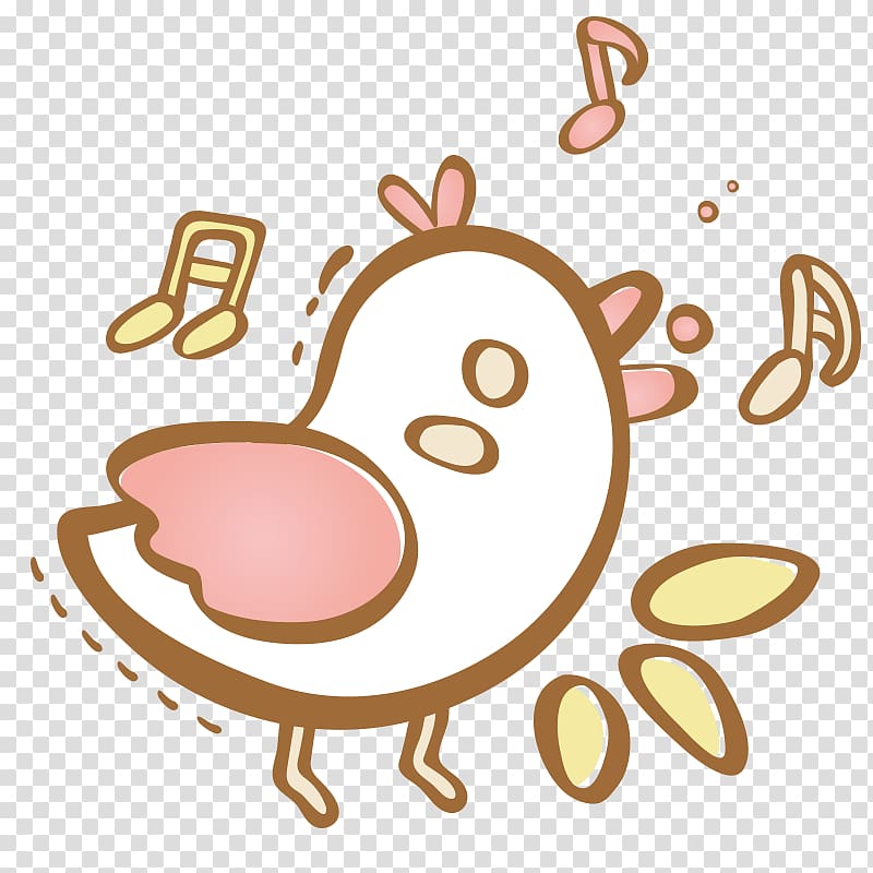 , Cartoon birds singing transparent background PNG clipart