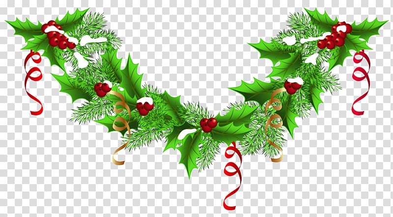 green and red Christmas-themed garland illustration, Christmas Garland Wreath , Christmas Pine Garland transparent background PNG clipart