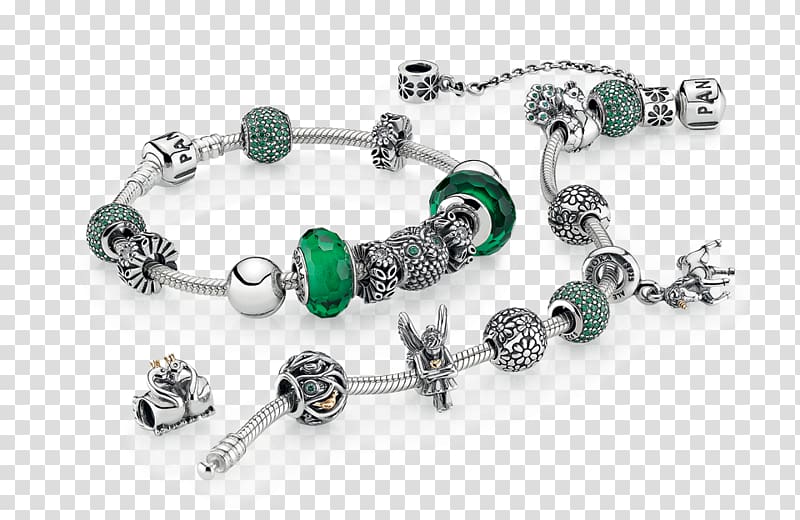 Pandora Charm bracelet Jewellery Emerald, bracelet transparent background PNG clipart