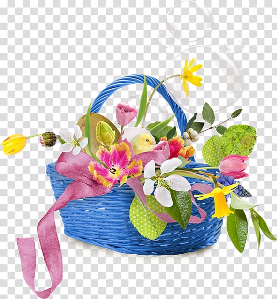 Easter basket Floral design Easter egg, Easter transparent background PNG clipart