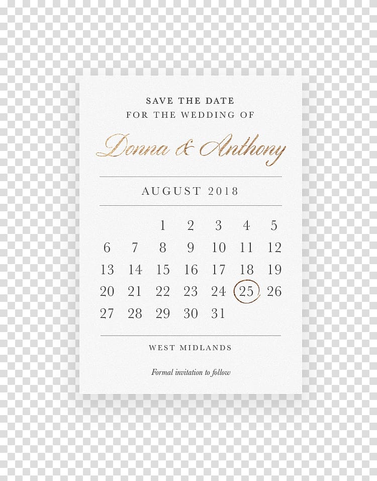 Product design Font Calendar, Wedding Card Mock Invitation transparent background PNG clipart