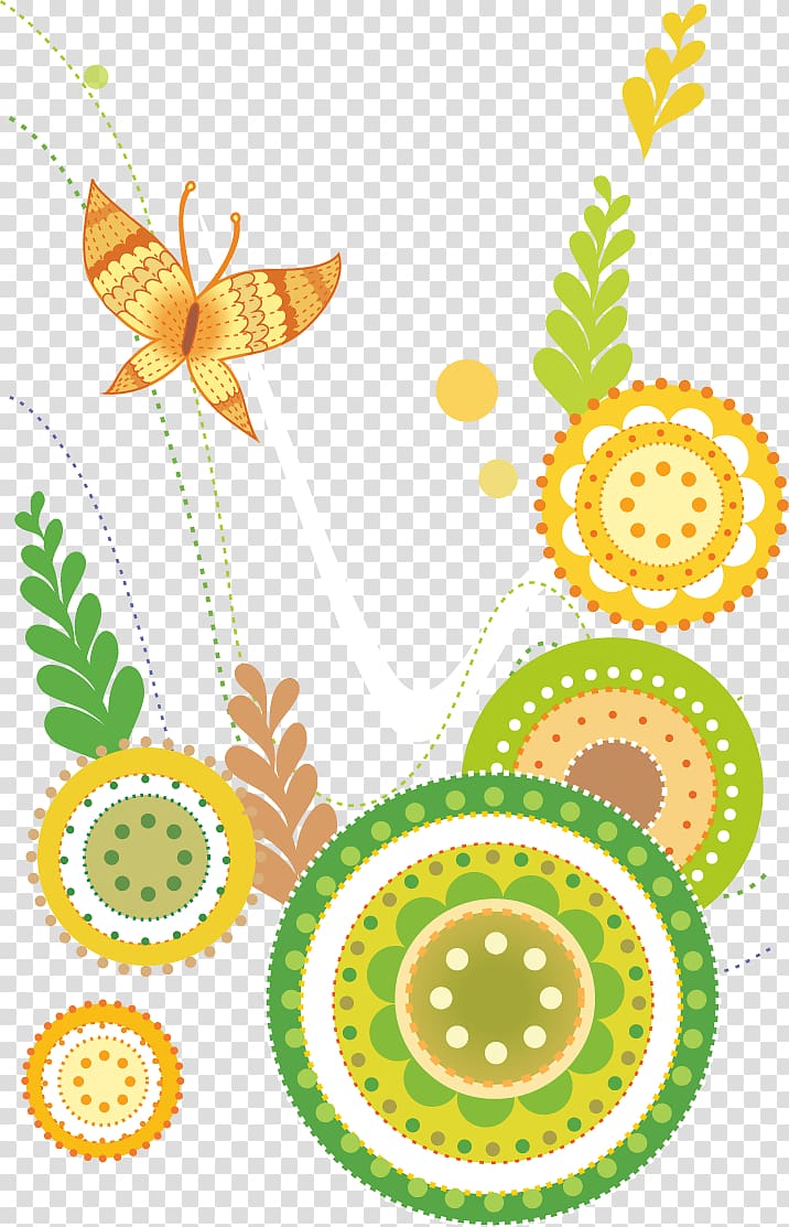 Light Car Headlamp Illustration, Childlike circle decorative flower pattern transparent background PNG clipart