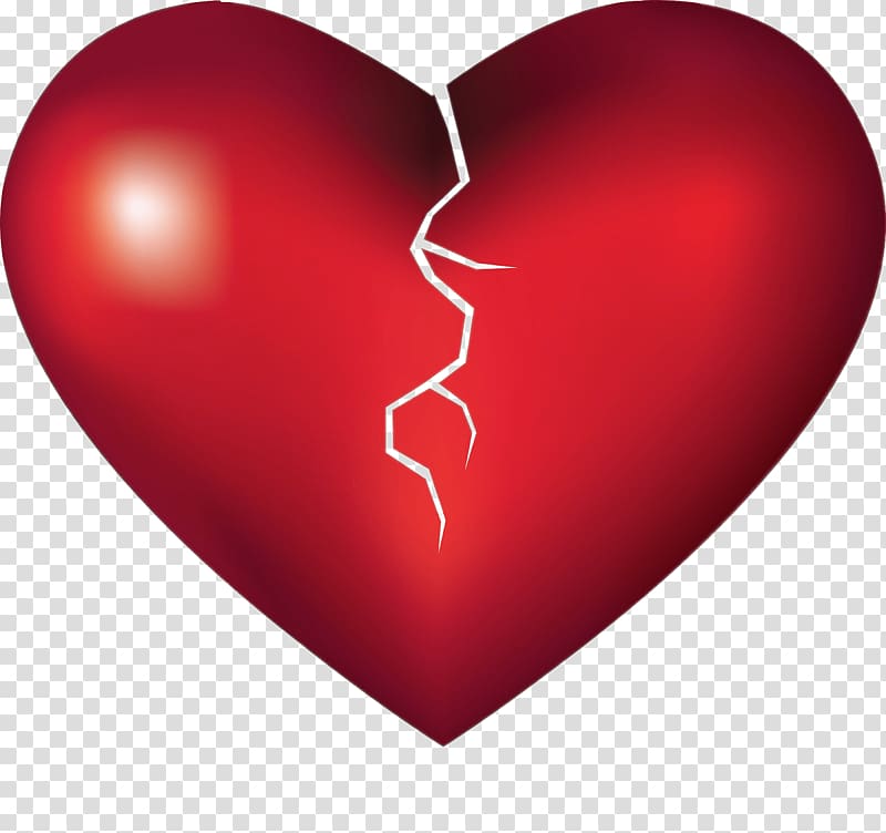 red broken heart illustration, Breaking Heart transparent background PNG clipart