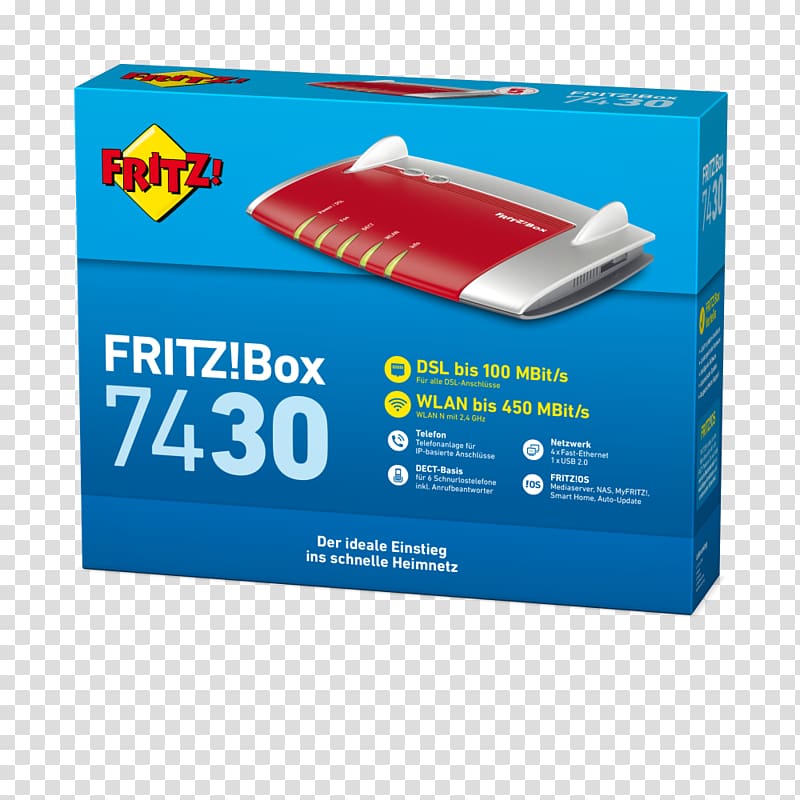 AVM Fritz!Box 7490 AVM GmbH VDSL, thermostat transparent background PNG clipart