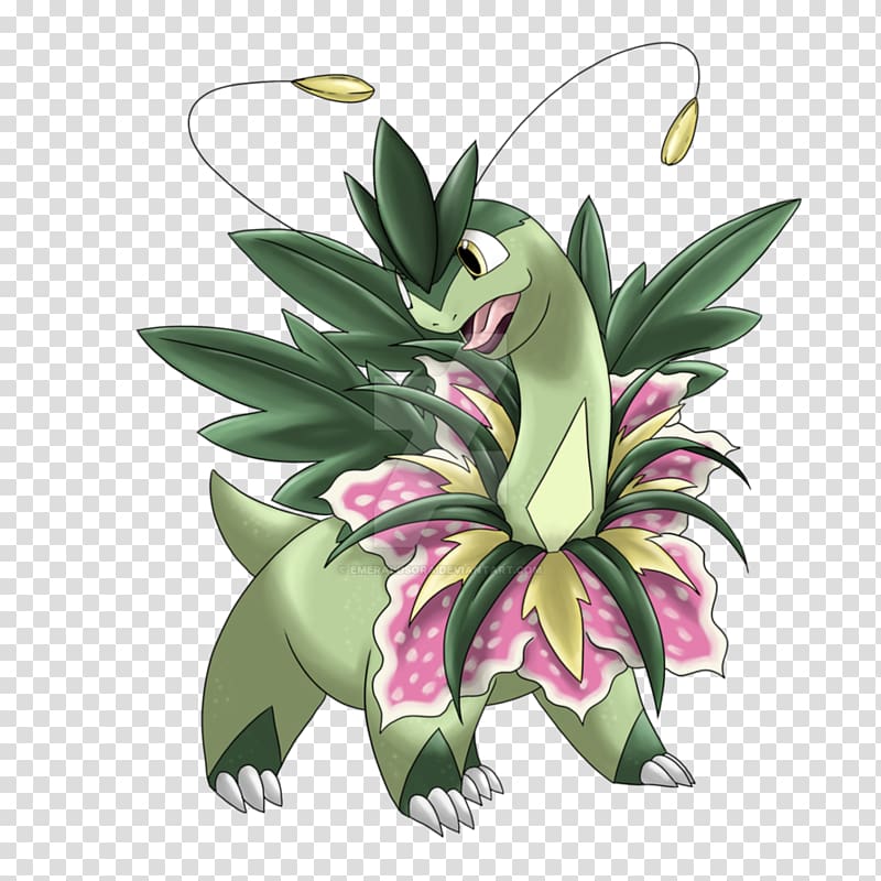 Floral design Meganium Pokémon Flowerpot, villus transparent background PNG clipart