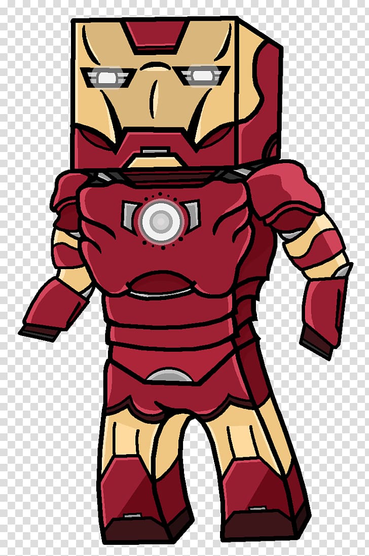 Iron Man Minecraft YouTube Comics Drawing, Cartoon IRON MAN transparent background PNG clipart