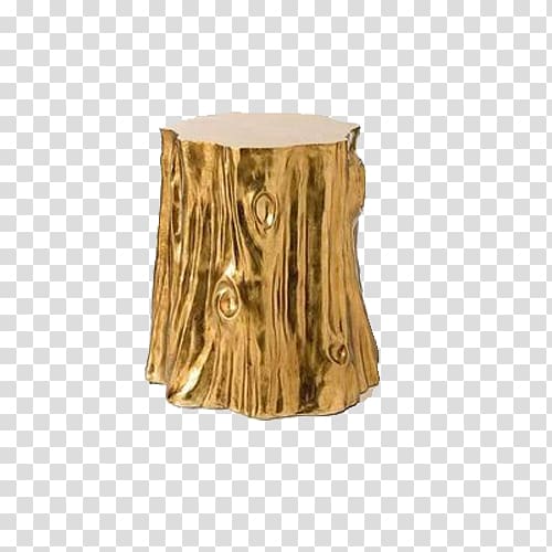 Bedside Tables Tree stump Coffee Tables Trunk, Golden wood stool transparent background PNG clipart