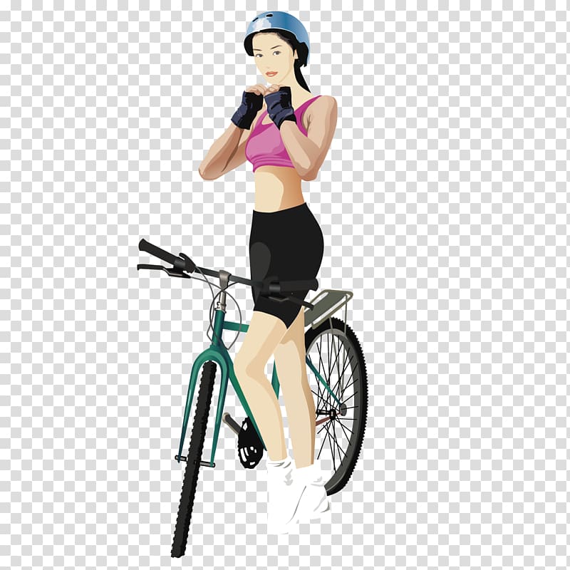 Bicycle Cycling Sport, Racing girl transparent background PNG clipart