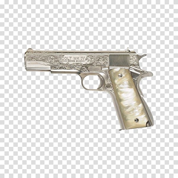 Dean Winchester M1911 pistol Colt\'s Manufacturing Company .45 ACP Firearm, Gatling Gun transparent background PNG clipart