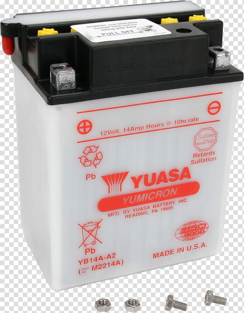 Electric battery GS Yuasa Motorcycle Automotive battery, motorcycle transparent background PNG clipart