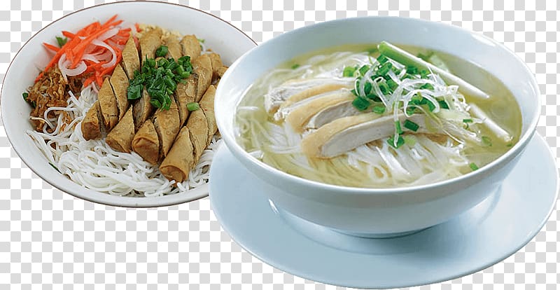 Pho Vietnamese cuisine Hanoi Chicken soup, fresh and meaty transparent background PNG clipart